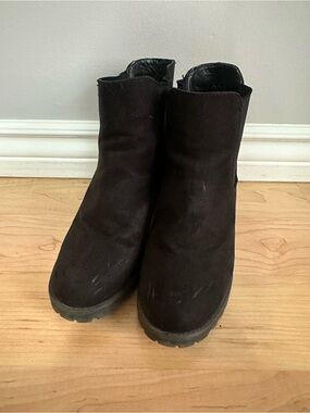 Women's Black Suede Ankle Boots